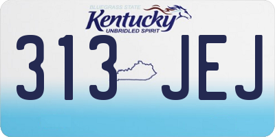 KY license plate 313JEJ