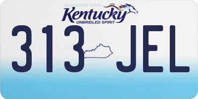 KY license plate 313JEL
