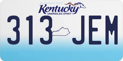KY license plate 313JEM