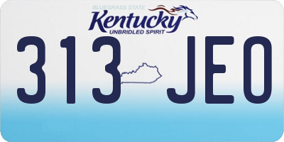 KY license plate 313JEO