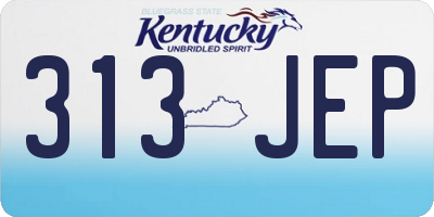 KY license plate 313JEP