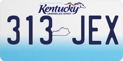 KY license plate 313JEX