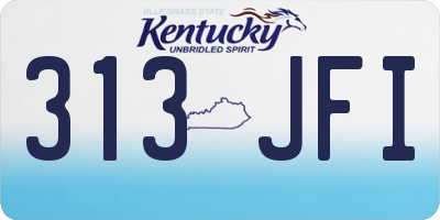 KY license plate 313JFI