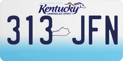 KY license plate 313JFN