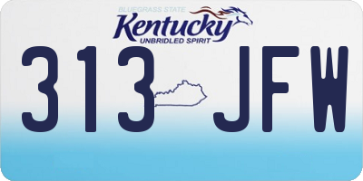 KY license plate 313JFW