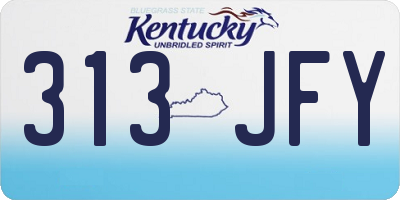 KY license plate 313JFY