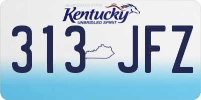 KY license plate 313JFZ