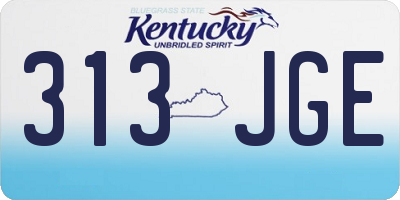 KY license plate 313JGE