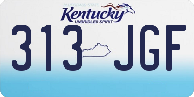 KY license plate 313JGF