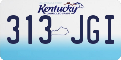KY license plate 313JGI