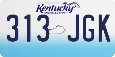 KY license plate 313JGK