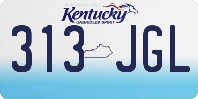 KY license plate 313JGL