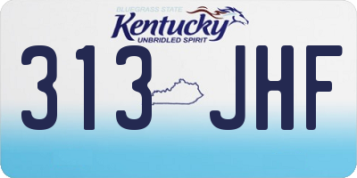 KY license plate 313JHF
