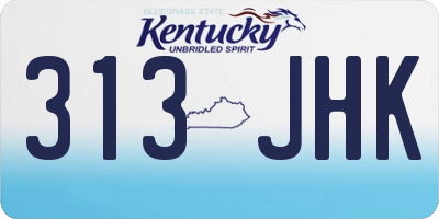 KY license plate 313JHK