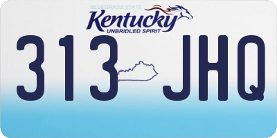 KY license plate 313JHQ
