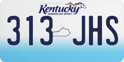 KY license plate 313JHS
