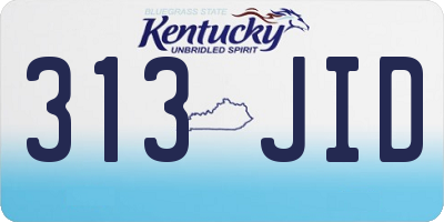 KY license plate 313JID