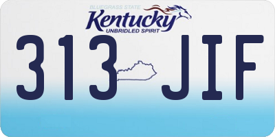 KY license plate 313JIF