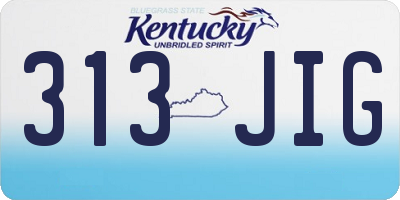 KY license plate 313JIG