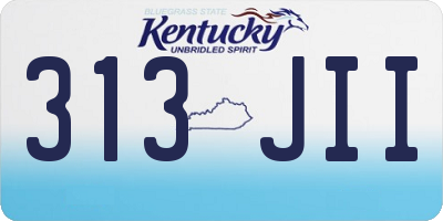 KY license plate 313JII