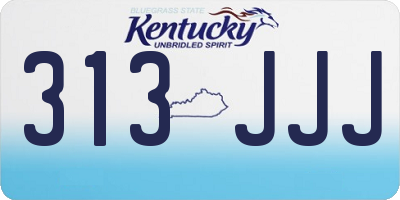 KY license plate 313JJJ