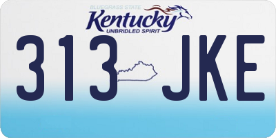 KY license plate 313JKE