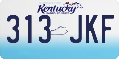 KY license plate 313JKF