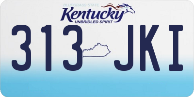 KY license plate 313JKI