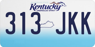 KY license plate 313JKK