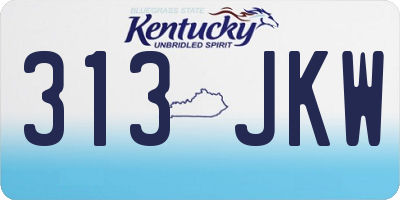 KY license plate 313JKW