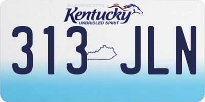 KY license plate 313JLN