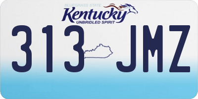 KY license plate 313JMZ