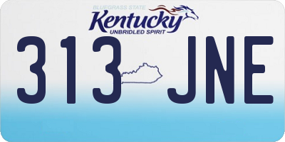 KY license plate 313JNE
