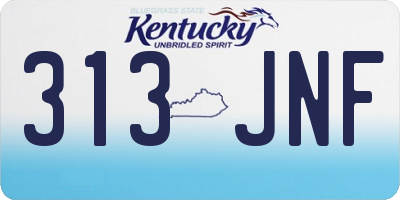 KY license plate 313JNF