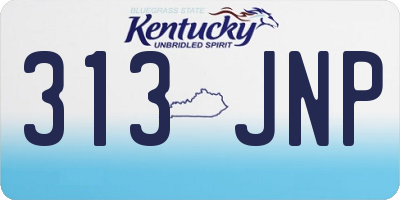 KY license plate 313JNP