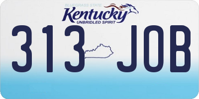 KY license plate 313JOB