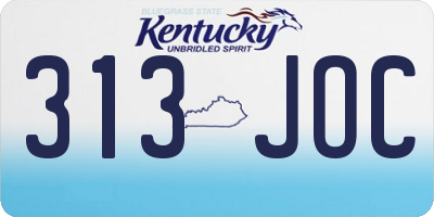 KY license plate 313JOC
