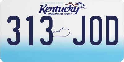 KY license plate 313JOD
