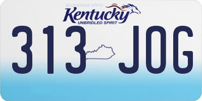 KY license plate 313JOG