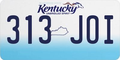 KY license plate 313JOI