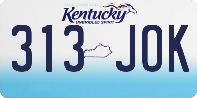 KY license plate 313JOK