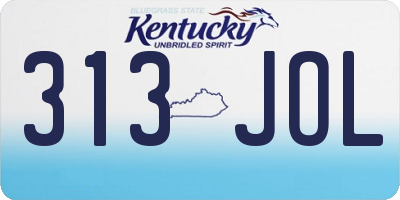 KY license plate 313JOL