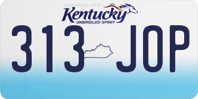 KY license plate 313JOP