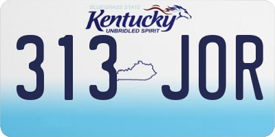 KY license plate 313JOR