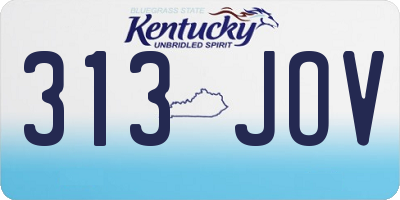 KY license plate 313JOV