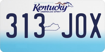 KY license plate 313JOX
