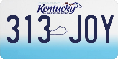 KY license plate 313JOY