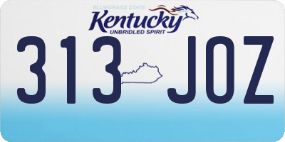 KY license plate 313JOZ