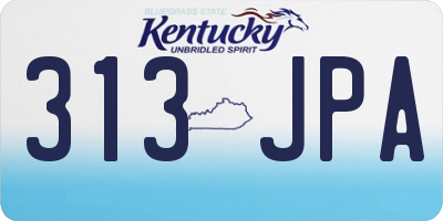 KY license plate 313JPA