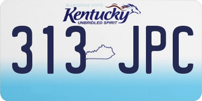 KY license plate 313JPC